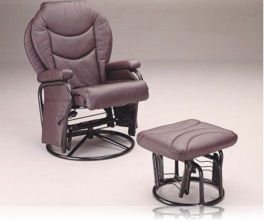 leather glider chair with ottoman